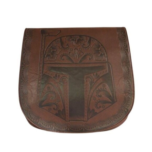 Loungefly Star Wars Boba Fett Faux Leather Crossbody Messenger Bag Floral Novelt - Picture 1 of 8